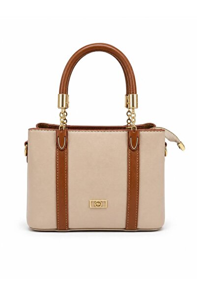 VIATOX As 747 Gold Detailed Women's Hand and Shoulder Bag Vi̇zon Taba