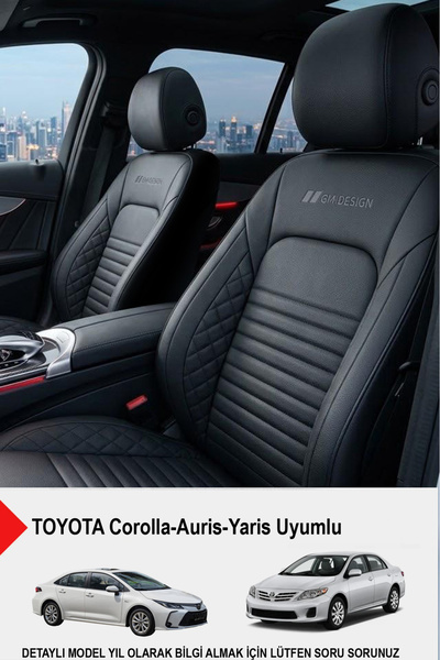 GM-DESIGN İstanbul Serisi Deri Oto Koltuk Kılıfı (TOYOTA Corolla-Auris-Yaris ...