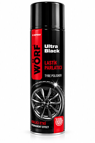 WÖRF Ultra Black Lastik Parlatıcı Sprey 500 ml – Islak Görünüm, Kalıcı Parlaklık, Lastik Bakım
