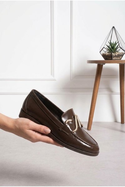 MERVESTORE Златни мокасини с катарама