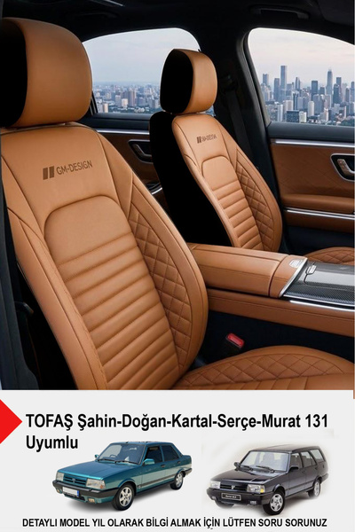 GM-DESIGN İstanbul Serisi Deri Oto Koltuk Kılıfı (TOFAŞ Kartal-Şahin-Doğan-Se...