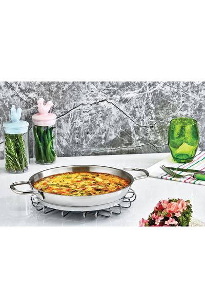 SAFINOX Stainless Steel Italian Omelet Sahan 24X3.5 Cm-1.4 Liter