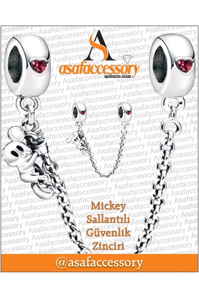 Genel Markalar Mickey sallantılı güvenlik zinciri charm | gümüş kaplama