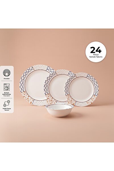 Emsan Ecem Porselen 24 Parça 6 Kişilik Yemek Takımı