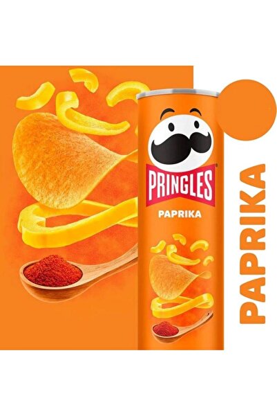 Pringles Paprika Kırmızı Biber Çeşnili Hafif Acı Patates Cipsi 165g