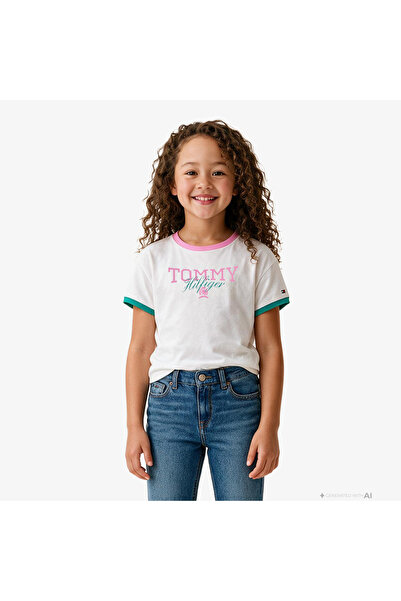 Tommy Hilfiger Crest Çocuk Beyaz T-Shirt