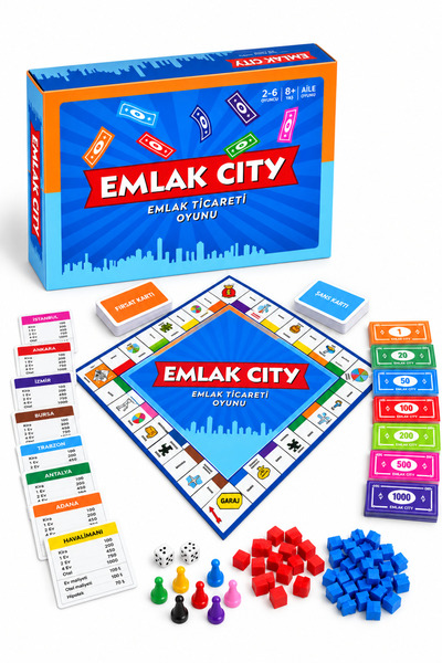 PAKİTO Emlak City Türkiye Temalı Emlak Ticaret Oyunu | Aile-Arkadaş Kutu Oyun...