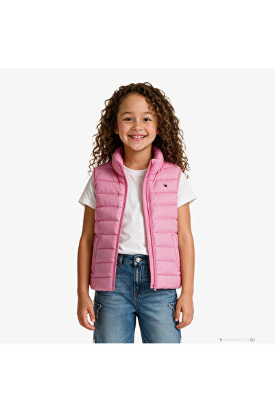 Tommy Hilfiger Essential Light Down Çocuk Pembe Yelek