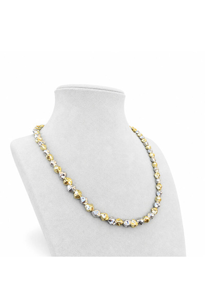 Sizu Accessory İki Renkli Dorika Top Altın Kaplama Kararmaz Kolye