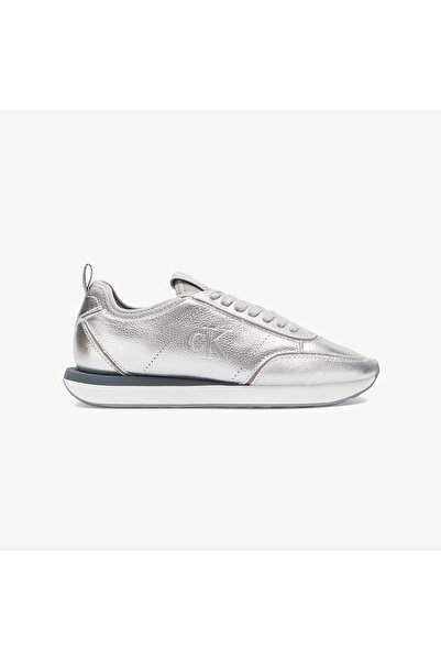 Calvin Klein Retro Runner Metallic Kadın Gri Sneaker