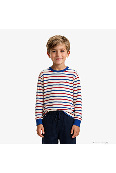 Tommy Hilfiger Stripe Çocuk Kırmızı T-Shirt