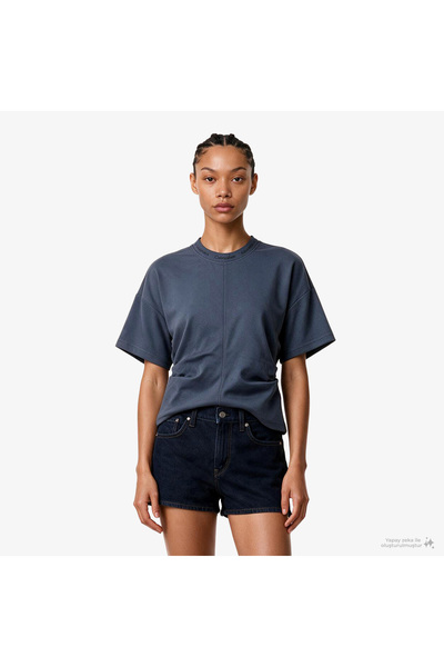 Calvin Klein Logolu Oversize Yuvarlak Yaka T Shirt LV047G235GCGE T SHİRT LV04...