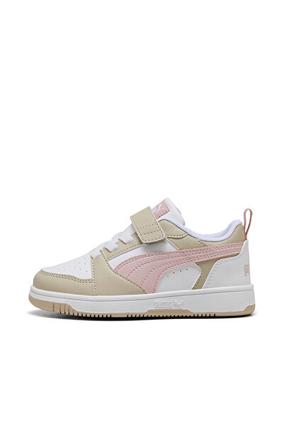 Puma Rebound V6 Low Kids Cream/Pink Sports Shoes