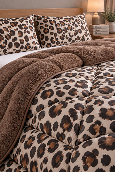 St Shopyteks Διπλό πάπλωμα Welsoft Puffi με σχέδιο λεοπάρ 195x215 |   2 τεμάχ...