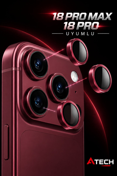 atech gsm İphone 18 Pro Max & İphone 18 Pro Uyumlu Kamera Koruyucu Lens