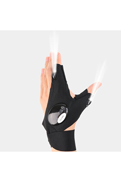 Choice Left hand LED Half Finger Glove for Men Women Outdoor Waterproof Night...