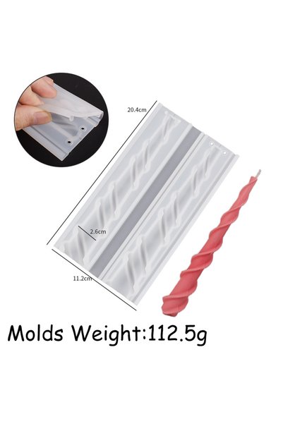 choice2 06 Geometry Candle Silicone Mold DIY Long Rod Spiral Twist Shape Cand...
