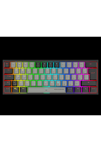 MEGALODON RGB Mini T9 Türkçe Q Mekanik Oyuncu Klavye Red Switch Gamer Oyuncu ...