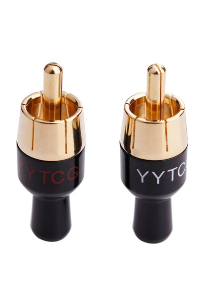 Choice10 2pcs Half Red White RCA Connector Audio Plug for Soldering 4mm Video...