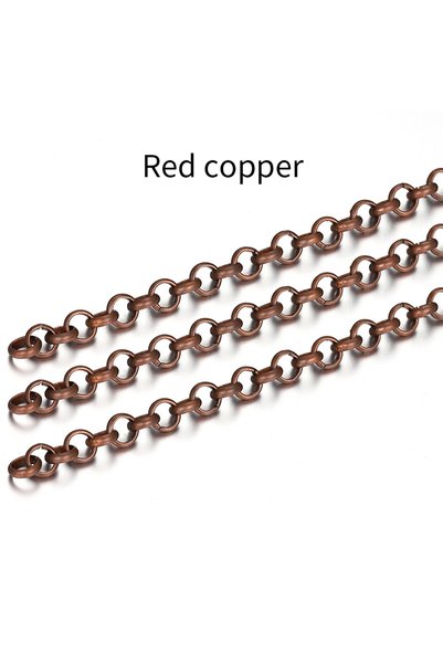 Choice 3.2mm width Red copper-2Meters 2Meters Gold Color Round O Shape Neckla...