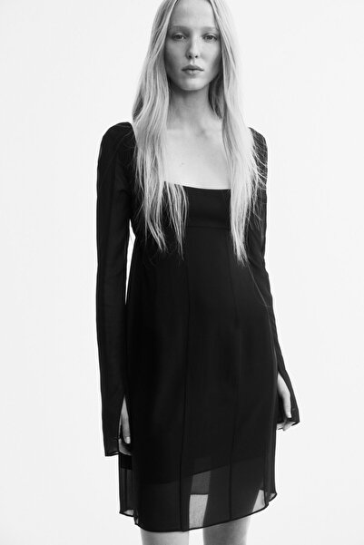 H&M Bedene Oturan Şifon Elbise