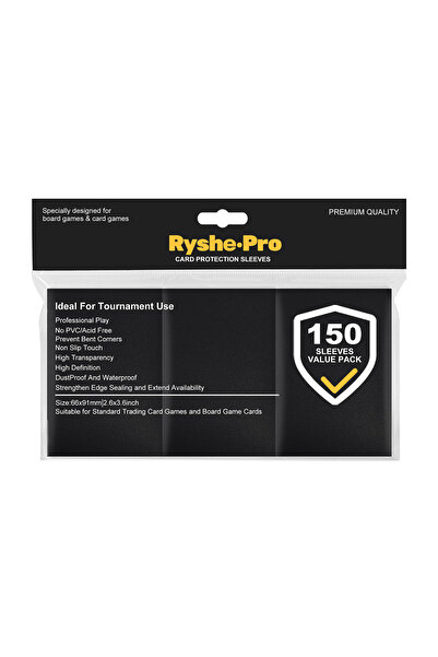 Choice19 150pcs Black 100PCS 66x91mm Matte Standard Size Card Sleeves TCG Tra...