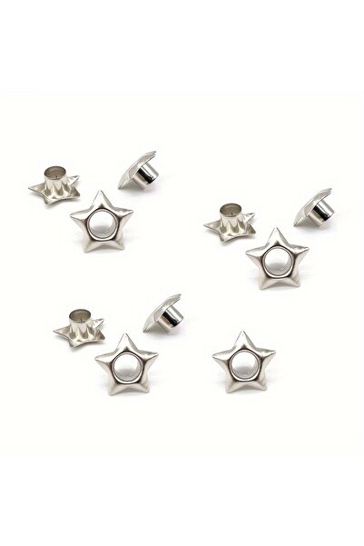 Choice Silvery Grey 20PCS Star-shaped Eyelets 5mm Metal Grommets Rings Punch ...