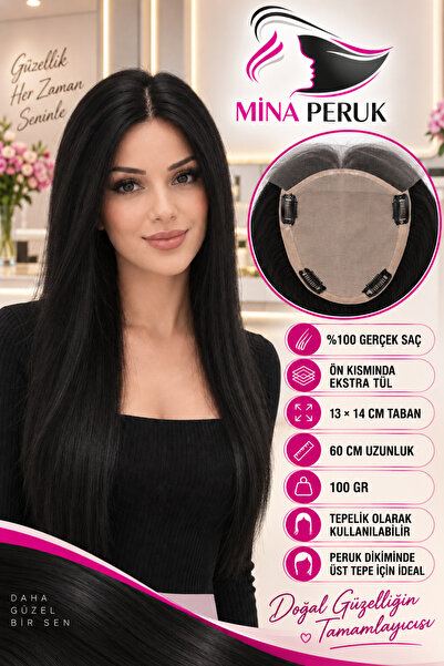 Mina Peruk Ön Kısmı Ekstra Tül Doğal Baby Taban Tepelik - 13x14cm