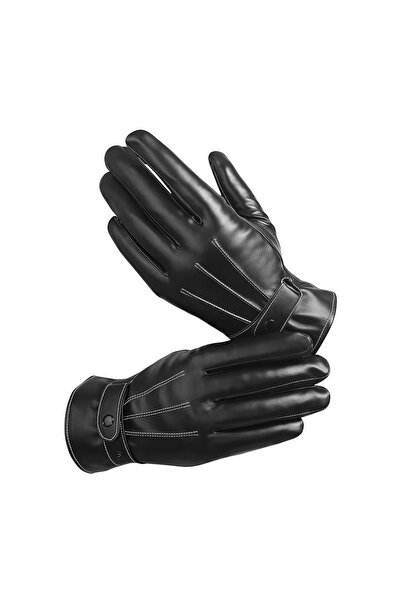 Choice black Tolex Men Winter PU Leather Black Gloves Warm Mittens Outdoor Sp...