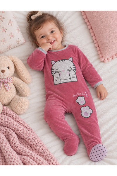 Sevnur Baby Baby Girl Winter Velvet Cat Paw Sleeping Bag
