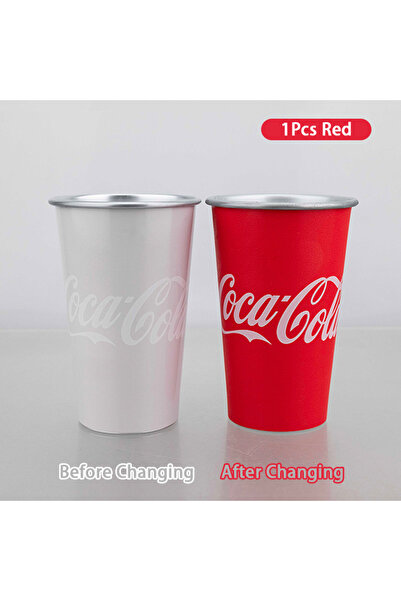 Choice3 1Pcs Red Cold Discoloration Aluminum Beer Mugs Set 470ml - Reusable D...