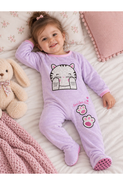 Sevnur Baby Baby Girl Winter Velvet Cat Paw Sleeping Bag