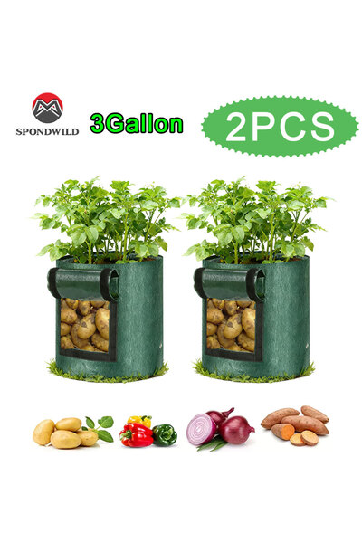 Choice4 3 Gallon 2pcs SPONDWILD 5Pcs 7Gallon Grow Bag PE Vegetable Grow Bags ...