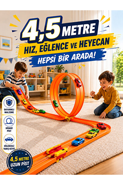 Genel Markalar Go Track Turuncu Renk Esnek Yarış Pisti 4.5 Mt