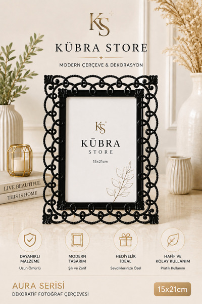 KÜBRA Çerçeve 1 Adet Aura Serisi Hafif Ve Dayanıklı Dekoratif Modern Plastik ...