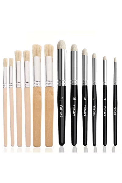 Choice3 6Hog6Black 3pcs/6pcs Dry Brush Miniature Painting Drybrush , Professi...