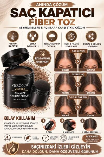 Veltrex New Generation Hair Volumizing Light Brown Powder Dye |   Hair Fiber ...