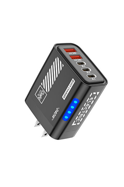 Choice4 Black US 5 Port GaN USB C Charger 240W PD Fast Charger Phone Adapter ...