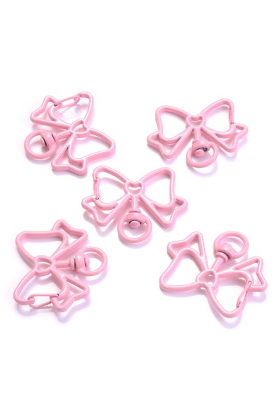 Choice 5pcs pink 5pcs 33x39mm Bowknot Shape Spring Lobster Clasps Metal Mix K...