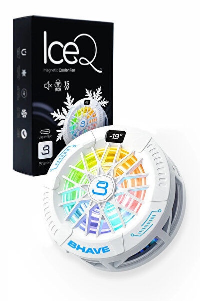 Bhave IceQ | Telefon Soğutucu | MagSafe & Klips | RGB LED Ekranlı 3 Kademe Se...