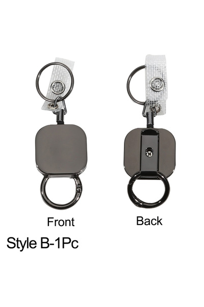 Choice1 Style B-1Pc Retractable Keychain Badge Reel Holders Metal Heavy Duty ...
