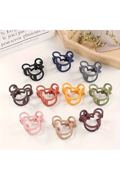 Choice1 10pcs 5/10pcs Mickey Ear Shaped Hair Clips Hollow Geometric Accessori...