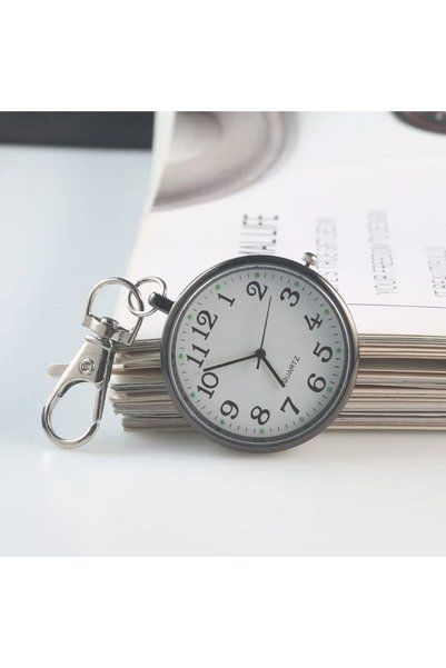 Choice ساعات جيب سوداء ساعة جيب للممرضات مع سلسلة مفاتيح ساعة كوارتز طبية للف...
