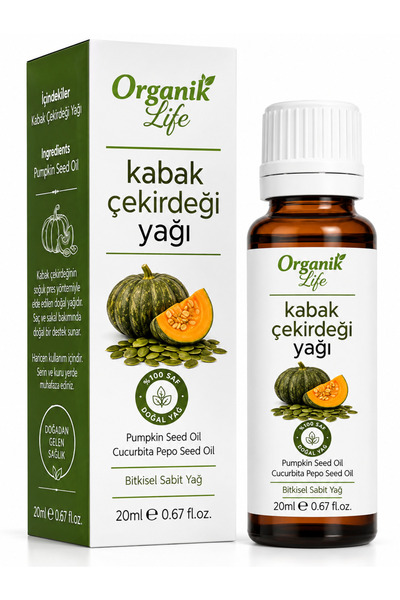 ORGANİK LİFE %100 Saf Kabak Çekirdeği Yağı 20 ml - Besleyici Saç ve Sakal Bak...