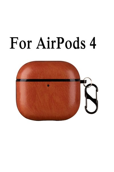 Choice For AirPods 4 Brown Retro Leather PU Case For AirPods 4 4th ANC 2024 C...