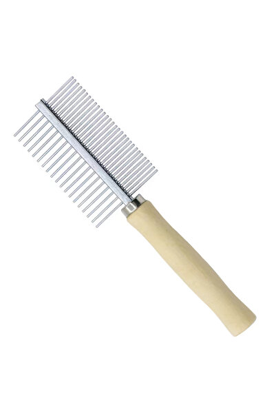 choice2 B 1Pcs Pet Wooden Handle Comb Cats/Dogs Stainless Steel Beauty Comb P...