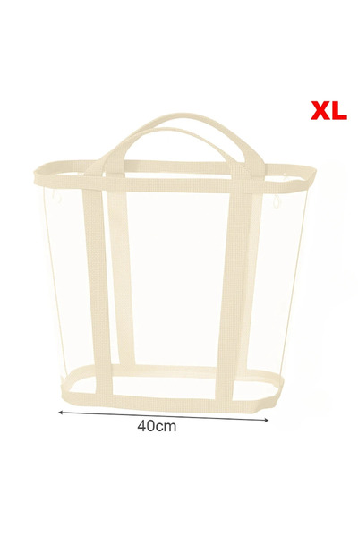 Choice1 سلة غسيل شبكية قابلة للطي محمولة باللون البيج مقاس XL G5384B، لتخزين ...