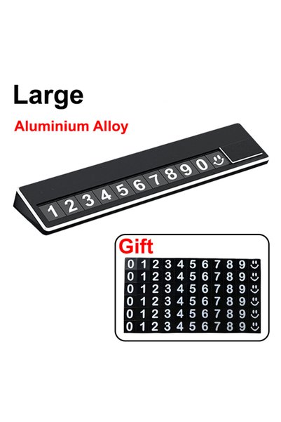 Choice9 Large Black Grippopso Aluminium Alloy Temporary Car Parking Card Car ...