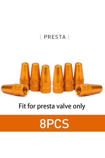 Choice 8pcs orange 4/8pcs Aluminum Alloy Bicycle Tire FV Valve Cap MTB Road B...
