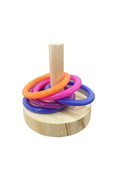 Choice Random color Wooden Interactive Parrot Ring Toy Educational Exercise S...